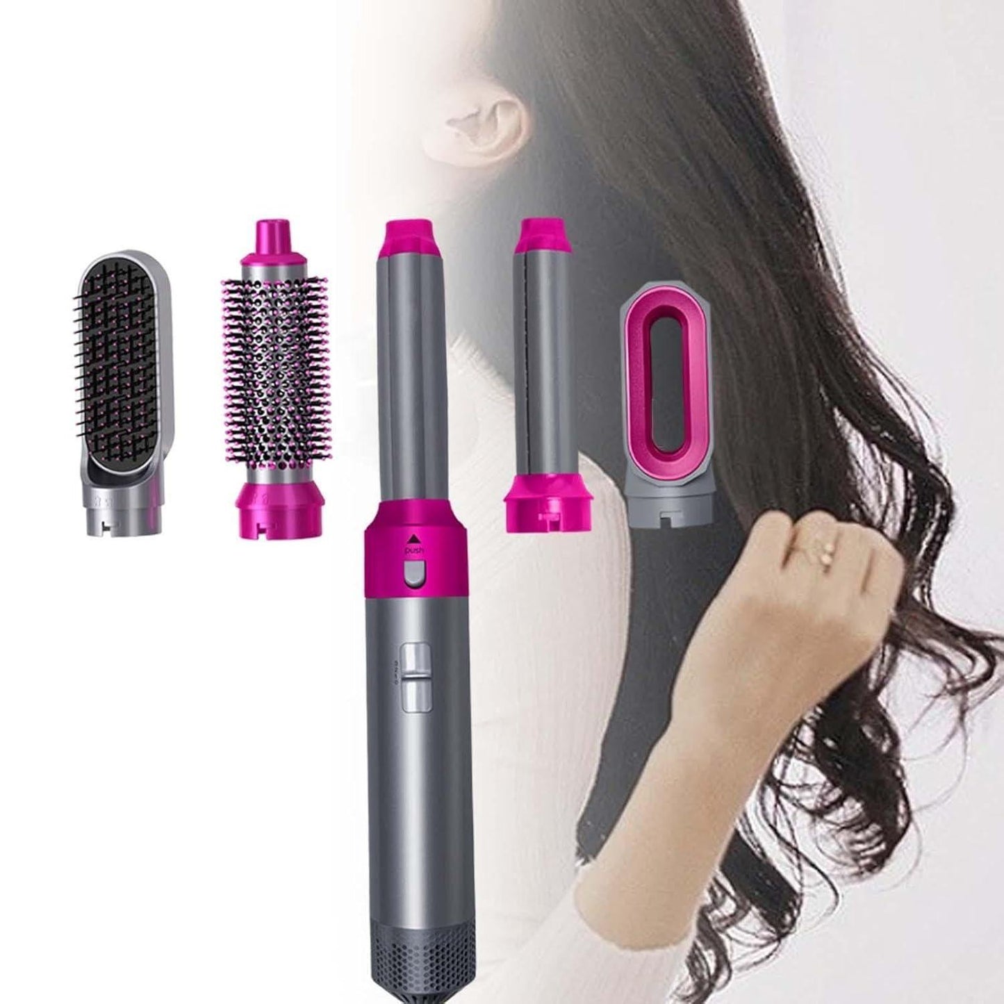 5-in-1 Hair Styling Tool | Hot Air Brush, Hair Dryer & Volumizer for Salon-Quality Styling at Home