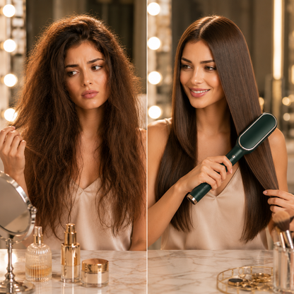 Hair Straightener Brush for Women & Men with 5 Temperature Control Smooth