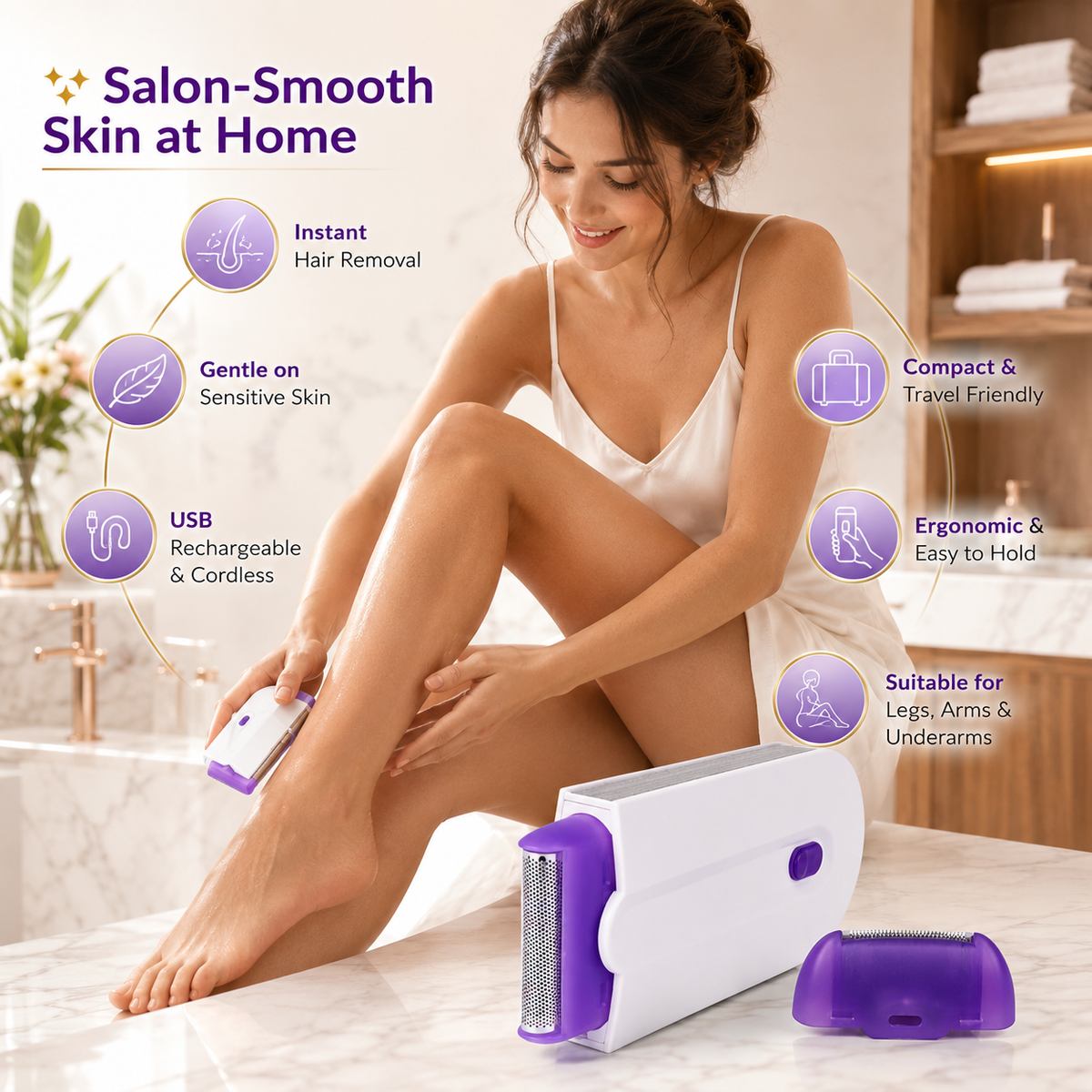 Cordless Women's Epilator | Easy, Comfortable & Long-Lasting Smooth Skin